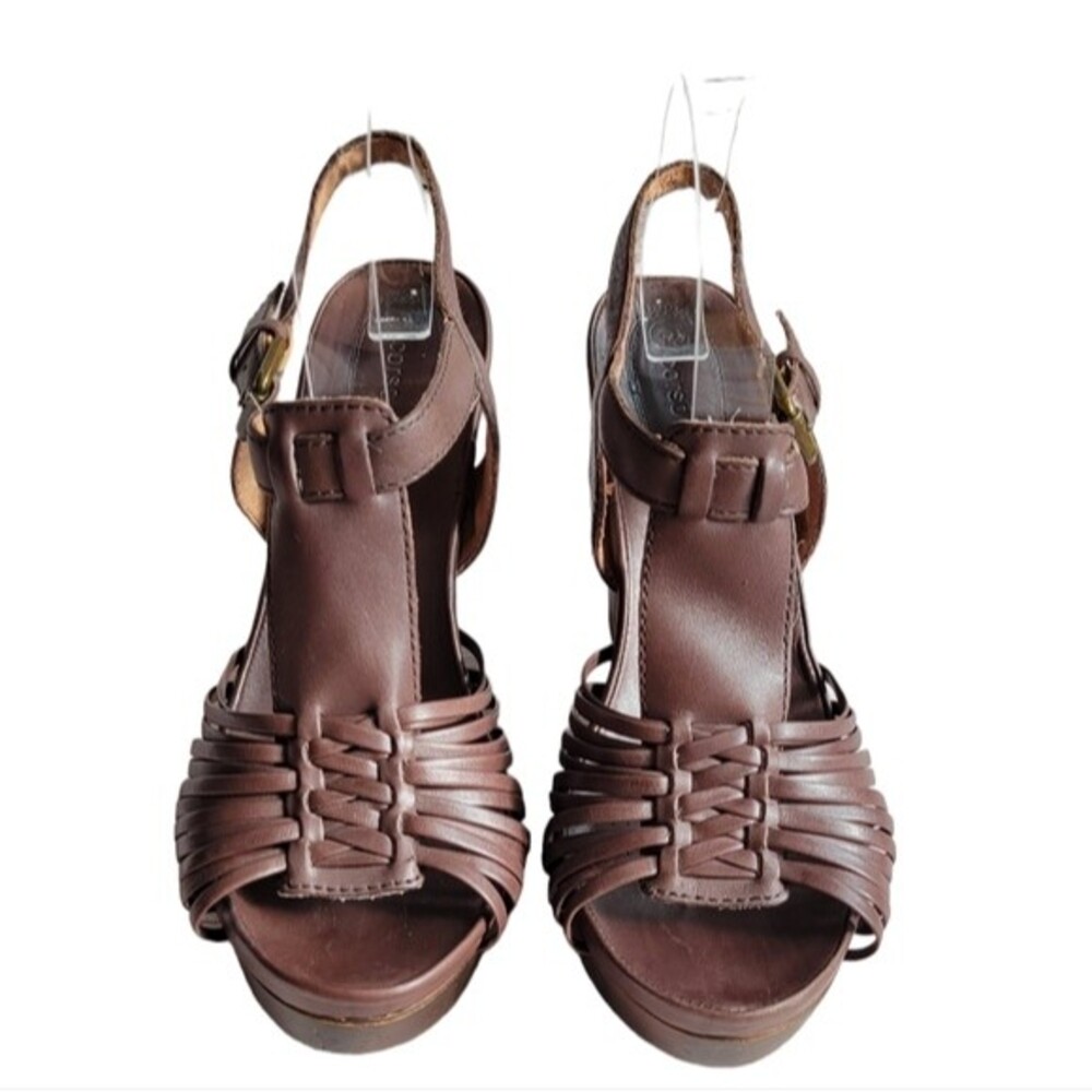Corso Como Hiho Leather Platform Sandals, Sz 7.5, Brown, Excellent Condition EUC - Picture 2 of 14